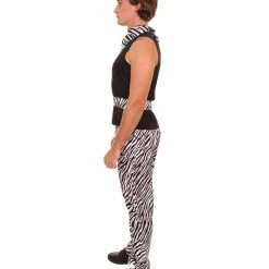 HPO Adult Men's 80s Rockstar Costume | Black & White Cosplay Costume