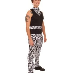 HPO Adult Men's 80s Rockstar Costume | Black & White Cosplay Costume
