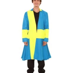 FLAGWIGS Adult Men's Sweden Flag Coat Costume | Patriotic Cosplay Costume