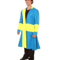 FLAGWIGS Adult Men's Sweden Flag Coat Costume | Patriotic Cosplay Costume