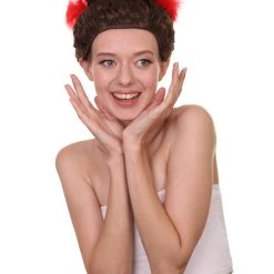 HPO Women Curly Top Bun With Red Lace Wig Dark Brown | Premium Breathable Capless Cap 17 HPO Women Curly Top Bun With Red Lace Wig Dark Brown | Premium Breathable Capless Cap