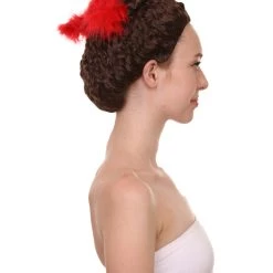HPO Women Curly Top Bun With Red Lace Wig Dark Brown | Premium Breathable Capless Cap 14 HPO Women Curly Top Bun With Red Lace Wig Dark Brown | Premium Breathable Capless Cap