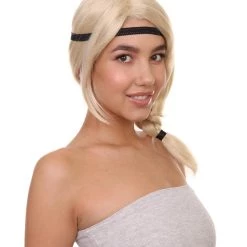 HPO Women's Style Ponytail With Black Hairband Wig | Blonde Wigs | Premium Breathable Capless Cap
