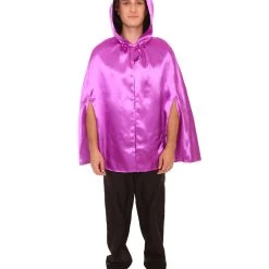 HPO Adult Women's Reversible Hooded Short Cape Costume | Multiple Color Option Halloween Costume