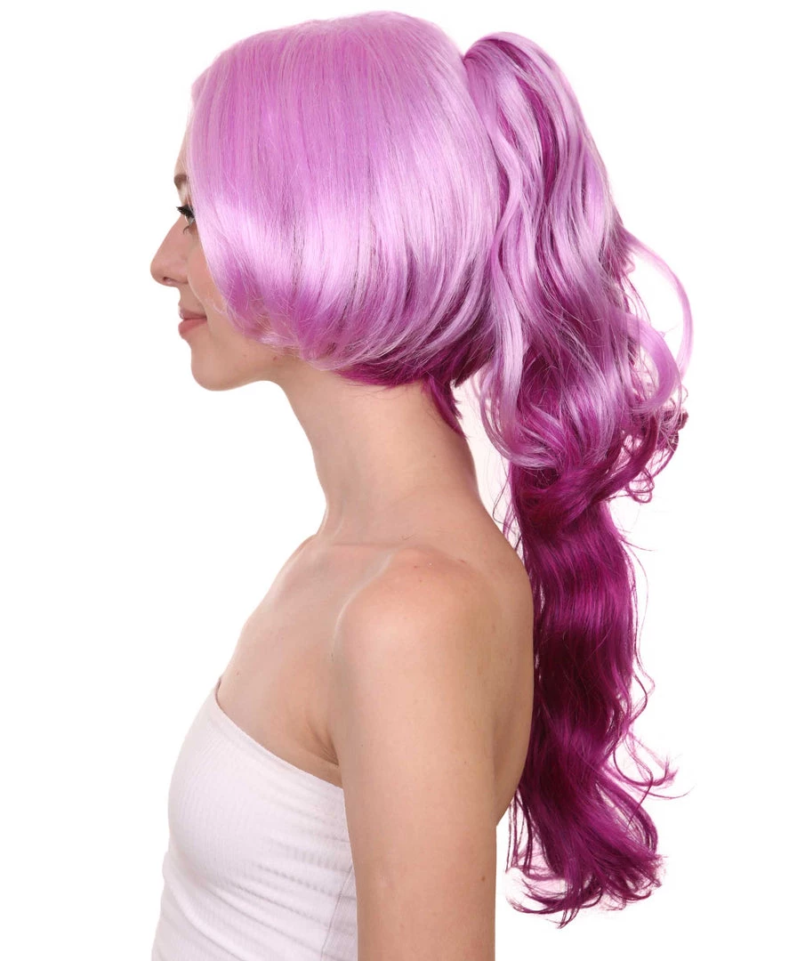 HPO Womens Game Dark Wig | Purple Anime Cosplay Wigs | Premium Breathable Capless Cap 3 HPO Womens Game Dark Wig | Purple Anime Cosplay Wigs | Premium Breathable Capless Cap