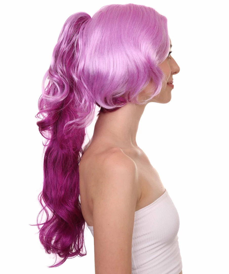 HPO Womens Game Dark Wig | Purple Anime Cosplay Wigs | Premium Breathable Capless Cap 5 HPO Womens Game Dark Wig | Purple Anime Cosplay Wigs | Premium Breathable Capless Cap