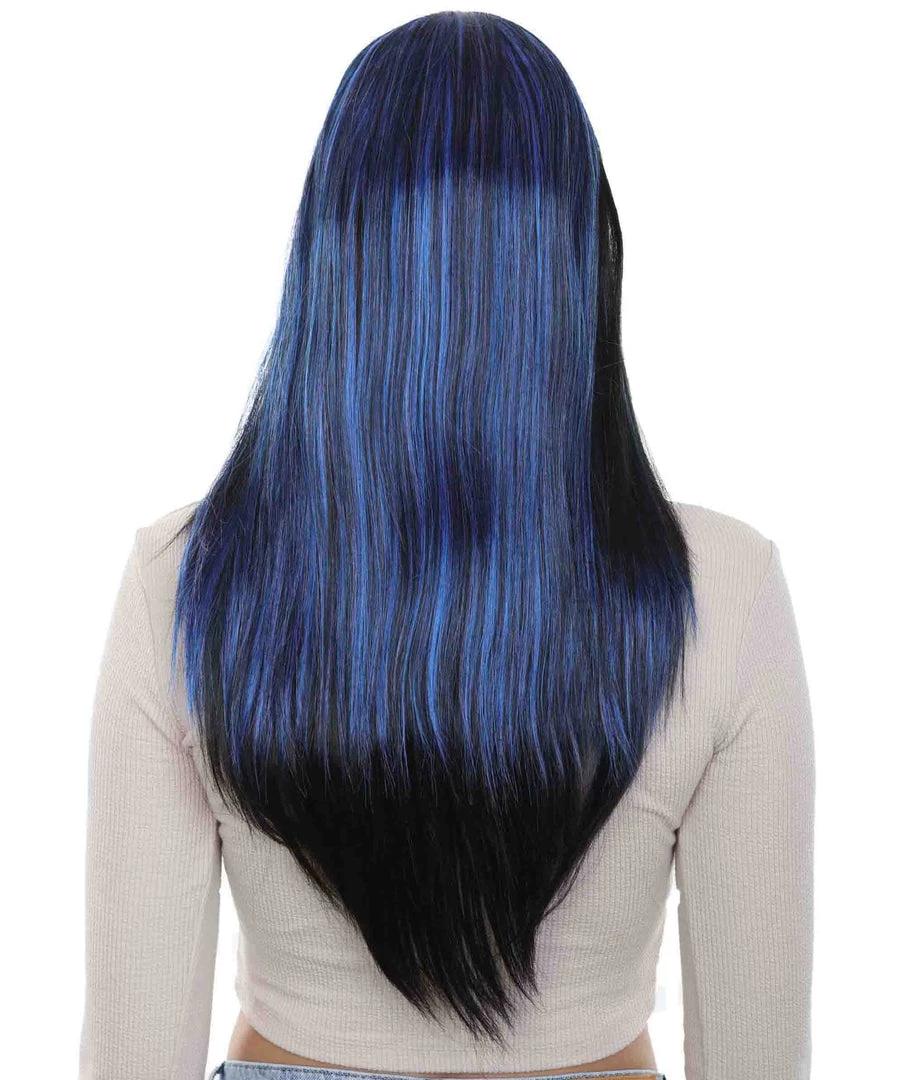 HPO Women's Glamour Witch Womens Wig | Blue Black Sexy Cosplay Party Halloween Wig | Premium Breathable Capless Cap 4 HPO Women's Glamour Witch Womens Wig | Blue Black Sexy Cosplay Party Halloween Wig | Premium Breathable Capless Cap