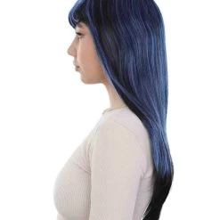 HPO Women's Glamour Witch Womens Wig | Blue Black Sexy Cosplay Party Halloween Wig | Premium Breathable Capless Cap 11 HPO Women's Glamour Witch Womens Wig | Blue Black Sexy Cosplay Party Halloween Wig | Premium Breathable Capless Cap