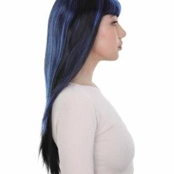 HPO Women's Glamour Witch Womens Wig | Blue Black Sexy Cosplay Party Halloween Wig | Premium Breathable Capless Cap 13 HPO Women's Glamour Witch Womens Wig | Blue Black Sexy Cosplay Party Halloween Wig | Premium Breathable Capless Cap