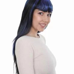 HPO Women's Glamour Witch Womens Wig | Blue Black Sexy Cosplay Party Halloween Wig | Premium Breathable Capless Cap 14 HPO Women's Glamour Witch Womens Wig | Blue Black Sexy Cosplay Party Halloween Wig | Premium Breathable Capless Cap