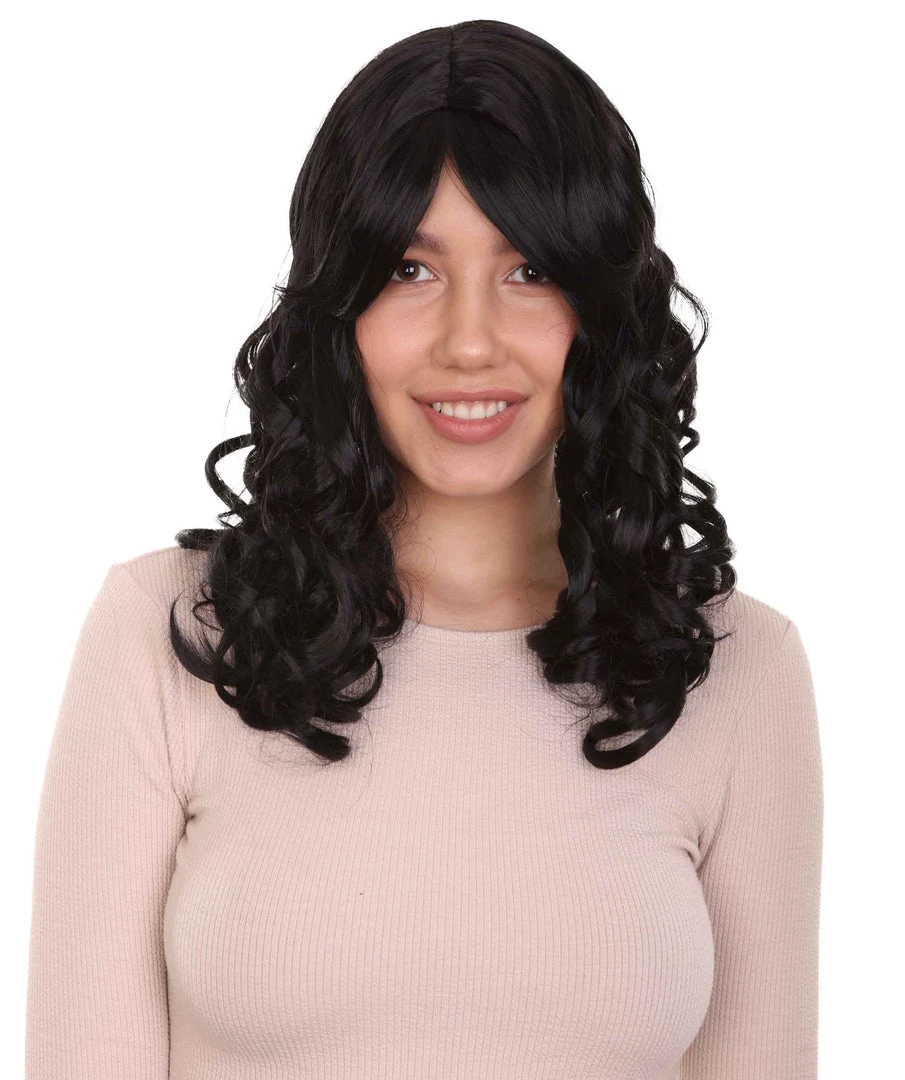 HPO Long Black Wavy Womens Wig | Dramatical Natural Looking Wig | Premium Breathable Capless Cap Men's 1 HPO Long Black Wavy Womens Wig | Dramatical Natural Looking Wig | Premium Breathable Capless Cap Men's
