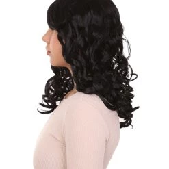 HPO Long Black Wavy Womens Wig | Dramatical Natural Looking Wig | Premium Breathable Capless Cap Men's 11 HPO Long Black Wavy Womens Wig | Dramatical Natural Looking Wig | Premium Breathable Capless Cap Men's