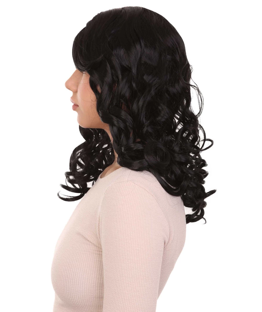 HPO Long Black Wavy Womens Wig | Dramatical Natural Looking Wig | Premium Breathable Capless Cap Men's 3 HPO Long Black Wavy Womens Wig | Dramatical Natural Looking Wig | Premium Breathable Capless Cap Men's