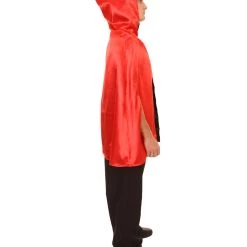 HPO Adult Women's Reversible Hooded Short Cape Costume | Multiple Color Option Halloween Costume