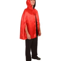 HPO Adult Women's Reversible Hooded Short Cape Costume | Multiple Color Option Halloween Costume