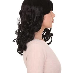 HPO Long Black Wavy Womens Wig | Dramatical Natural Looking Wig | Premium Breathable Capless Cap Men's 13 HPO Long Black Wavy Womens Wig | Dramatical Natural Looking Wig | Premium Breathable Capless Cap Men's