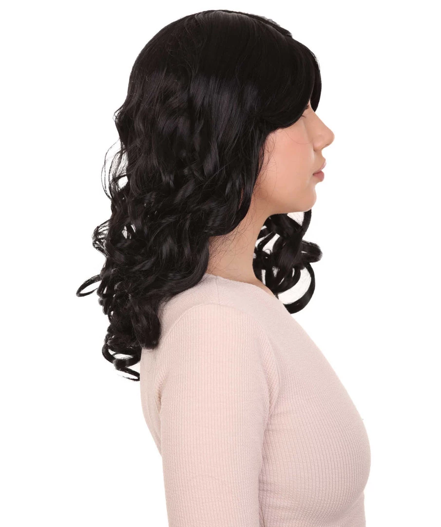 HPO Long Black Wavy Womens Wig | Dramatical Natural Looking Wig | Premium Breathable Capless Cap Men's 5 HPO Long Black Wavy Womens Wig | Dramatical Natural Looking Wig | Premium Breathable Capless Cap Men's