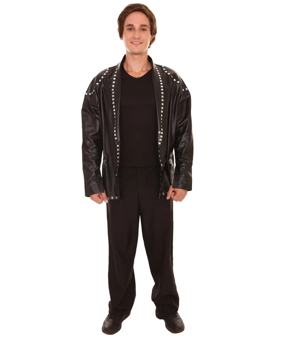 HPO Adult Men's PU Leather Jacket Costume | Black Cosplay Costume 2 HPO Adult Men's PU Leather Jacket Costume | Black Cosplay Costume