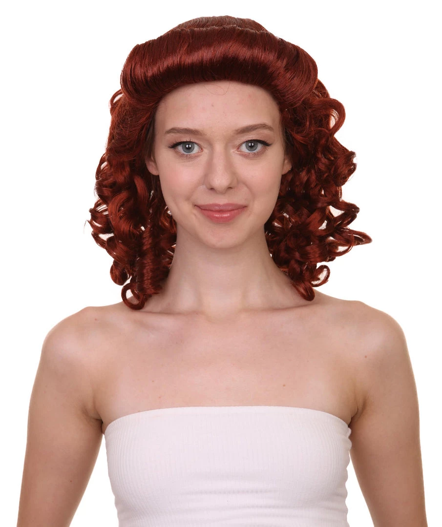 HPO Women's Womens 40's Pin Up Girl | Brown Vintage Wig | Premium Breathable Capless Cap 1 HPO Women's Womens 40's Pin Up Girl | Brown Vintage Wig | Premium Breathable Capless Cap