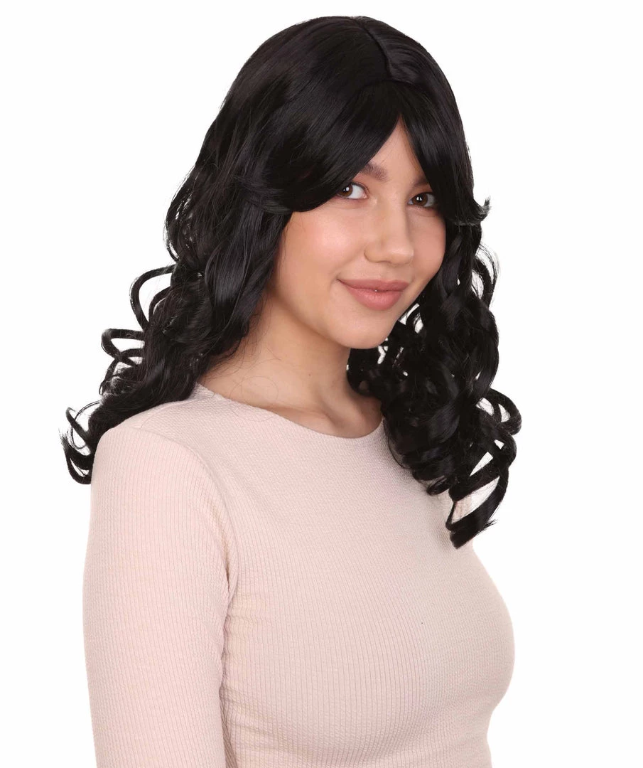 HPO Long Black Wavy Womens Wig | Dramatical Natural Looking Wig | Premium Breathable Capless Cap Men's 6 HPO Long Black Wavy Womens Wig | Dramatical Natural Looking Wig | Premium Breathable Capless Cap Men's