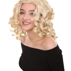 HPO Goldilocks Womens Wig | Medium Curly Stage/Event Fancy Halloween Wig | Premium Breathable Capless Cap