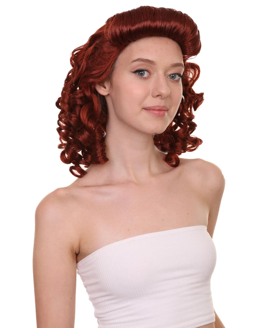 HPO Women's Womens 40's Pin Up Girl | Brown Vintage Wig | Premium Breathable Capless Cap 7 HPO Women's Womens 40's Pin Up Girl | Brown Vintage Wig | Premium Breathable Capless Cap