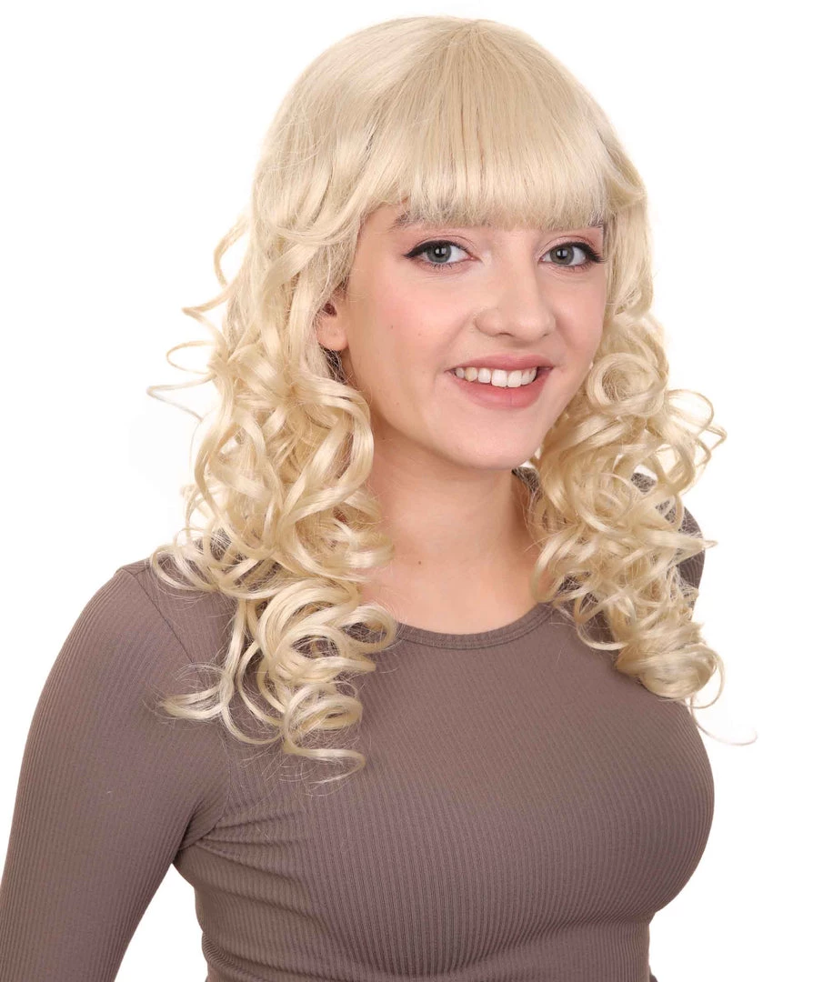 HPO Womens Long Blonde Curly Wig | Dramatical Fancy Wig | Premium Breathable Capless Cap 6 HPO Womens Long Blonde Curly Wig | Dramatical Fancy Wig | Premium Breathable Capless Cap