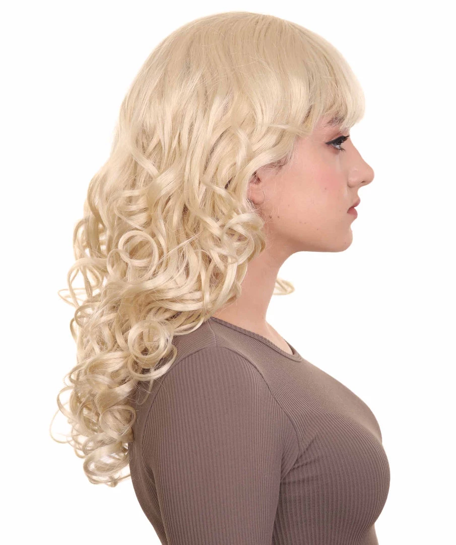 HPO Womens Long Blonde Curly Wig | Dramatical Fancy Wig | Premium Breathable Capless Cap 5 HPO Womens Long Blonde Curly Wig | Dramatical Fancy Wig | Premium Breathable Capless Cap