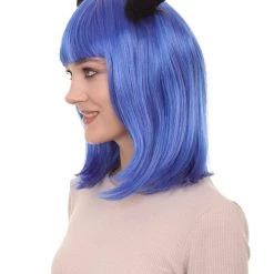 HPO Pico Devil Womens Wig | Devil Monster Purple Womens Cosplay Halloween Wig | Premium Breathable Capless Cap Men's