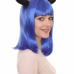 HPO Pico Devil Womens Wig | Devil Monster Purple Womens Cosplay Halloween Wig | Premium Breathable Capless Cap Men's
