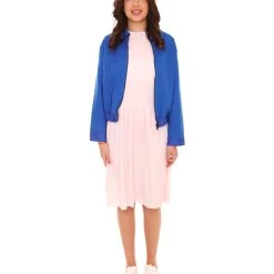 HPO Adult Women's Stranger Jacket And Dress TV/Movie Costume | Blue & Pink Halloween Costume