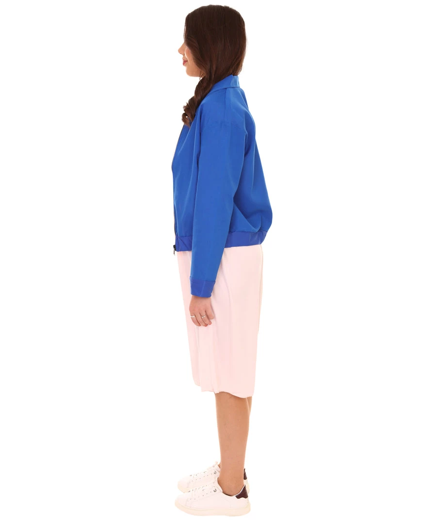 HPO Adult Women's Stranger Jacket And Dress TV/Movie Costume | Blue & Pink Halloween Costume 4 HPO Adult Women's Stranger Jacket And Dress TV/Movie Costume | Blue & Pink Halloween Costume