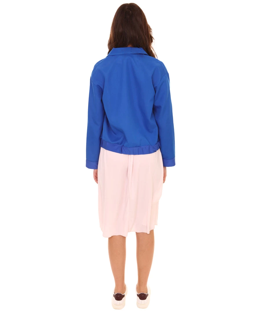 HPO Adult Women's Stranger Jacket And Dress TV/Movie Costume | Blue & Pink Halloween Costume 5 HPO Adult Women's Stranger Jacket And Dress TV/Movie Costume | Blue & Pink Halloween Costume