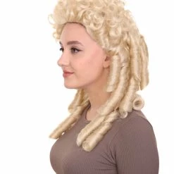 HPO Womens 18th Century Colonial Lady Curly Wig | Blonde Historical Wig | Premium Breathable Capess Cap 11 HPO Womens 18th Century Colonial Lady Curly Wig | Blonde Historical Wig | Premium Breathable Capess Cap