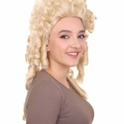 HPO Womens 18th Century Colonial Lady Curly Wig | Blonde Historical Wig | Premium Breathable Capess Cap 14 HPO Womens 18th Century Colonial Lady Curly Wig | Blonde Historical Wig | Premium Breathable Capess Cap