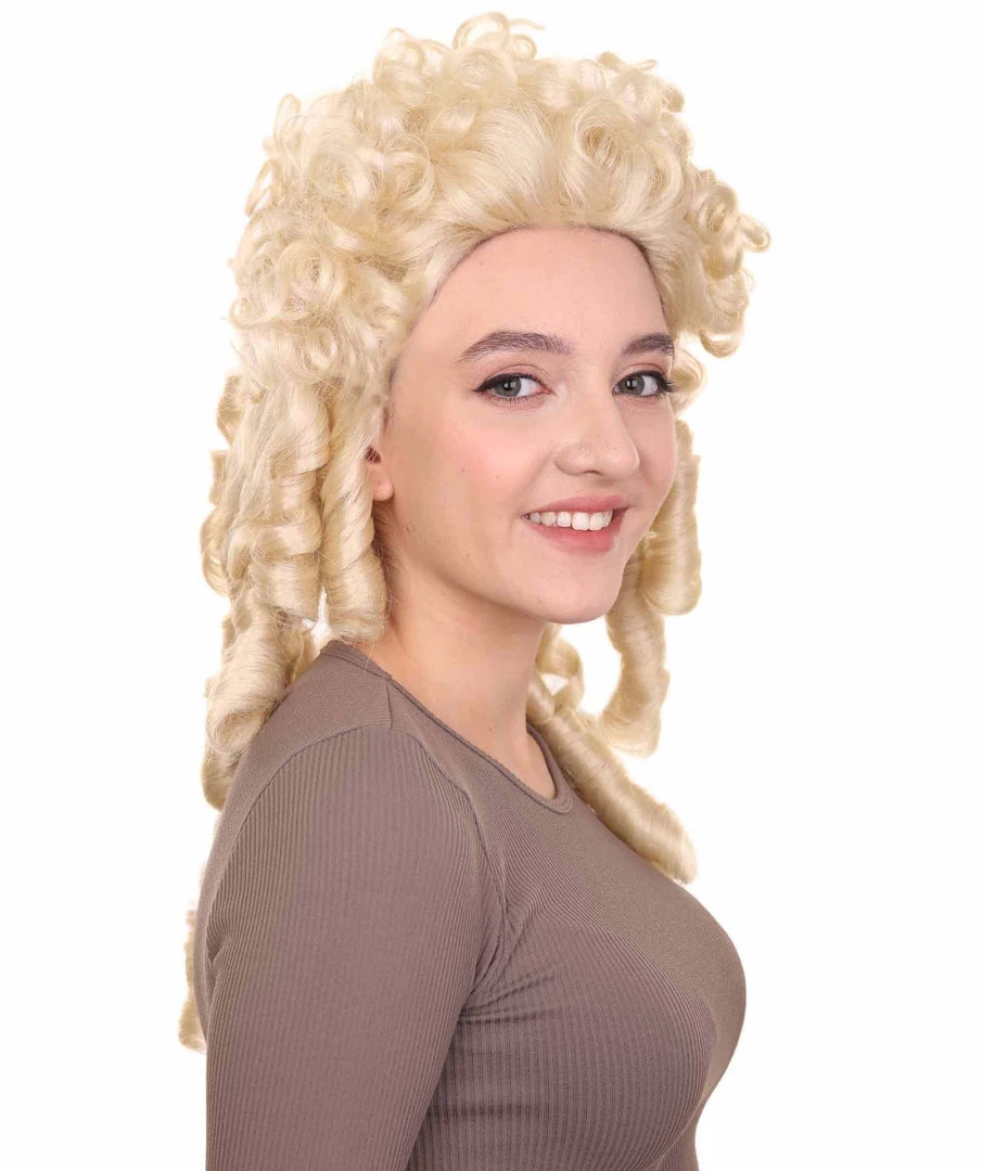 HPO Womens 18th Century Colonial Lady Curly Wig | Blonde Historical Wig | Premium Breathable Capess Cap 6 HPO Womens 18th Century Colonial Lady Curly Wig | Blonde Historical Wig | Premium Breathable Capess Cap