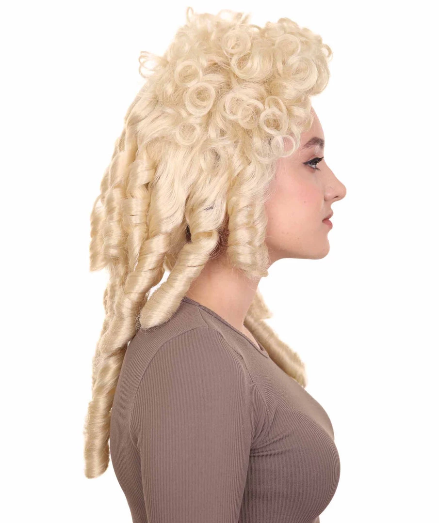 HPO Womens 18th Century Colonial Lady Curly Wig | Blonde Historical Wig | Premium Breathable Capess Cap 5 HPO Womens 18th Century Colonial Lady Curly Wig | Blonde Historical Wig | Premium Breathable Capess Cap