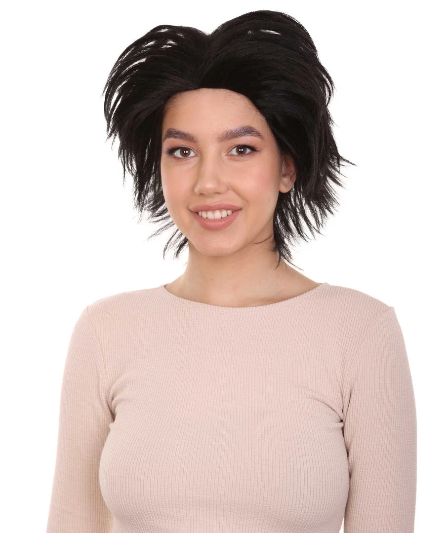HPO Women's Womens Adult Curly Wig | Black Short Character Wig | Premium Breathable Capless Cap 1 HPO Women's Womens Adult Curly Wig | Black Short Character Wig | Premium Breathable Capless Cap