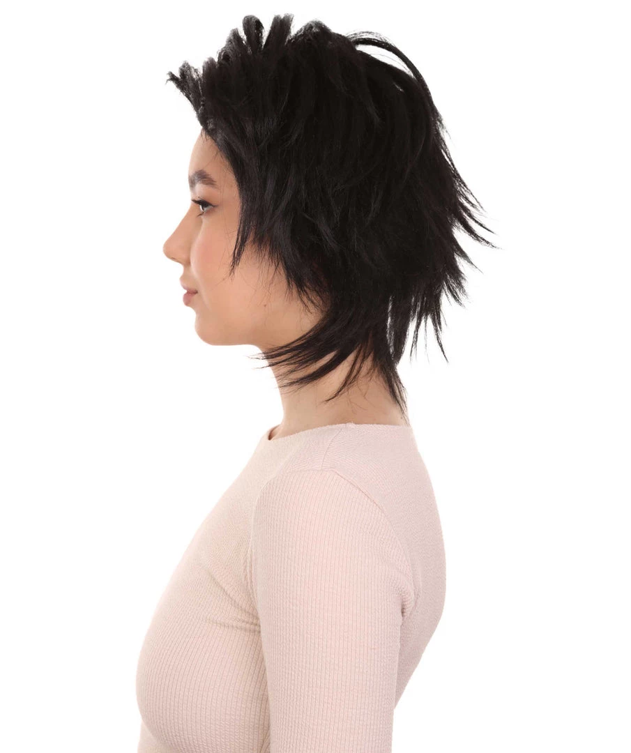 HPO Women's Womens Adult Curly Wig | Black Short Character Wig | Premium Breathable Capless Cap 3 HPO Women's Womens Adult Curly Wig | Black Short Character Wig | Premium Breathable Capless Cap