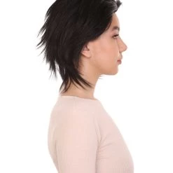 HPO Women's Womens Adult Curly Wig | Black Short Character Wig | Premium Breathable Capless Cap 13 HPO Women's Womens Adult Curly Wig | Black Short Character Wig | Premium Breathable Capless Cap