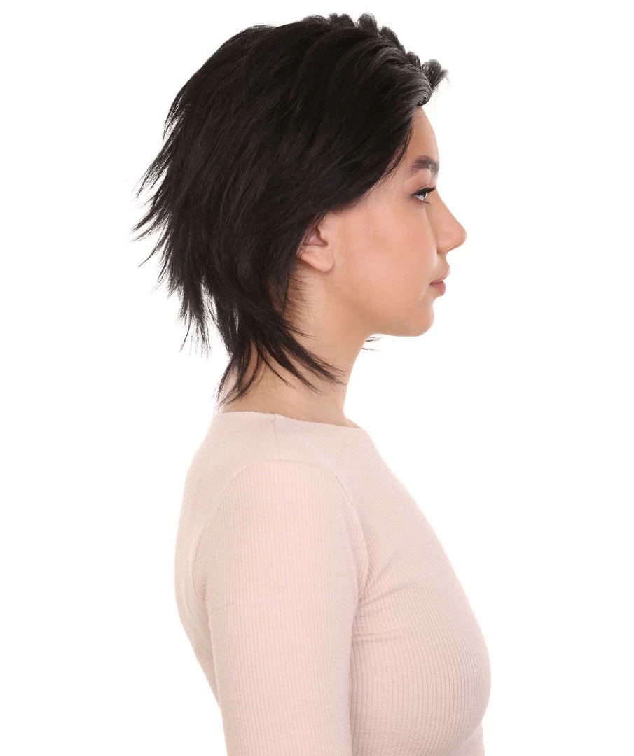 HPO Women's Womens Adult Curly Wig | Black Short Character Wig | Premium Breathable Capless Cap 5 HPO Women's Womens Adult Curly Wig | Black Short Character Wig | Premium Breathable Capless Cap