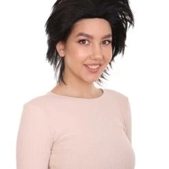 HPO Women's Womens Adult Curly Wig | Black Short Character Wig | Premium Breathable Capless Cap 14 HPO Women's Womens Adult Curly Wig | Black Short Character Wig | Premium Breathable Capless Cap