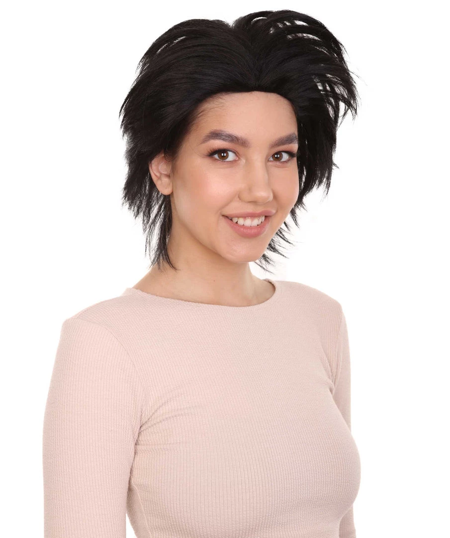 HPO Women's Womens Adult Curly Wig | Black Short Character Wig | Premium Breathable Capless Cap 6 HPO Women's Womens Adult Curly Wig | Black Short Character Wig | Premium Breathable Capless Cap