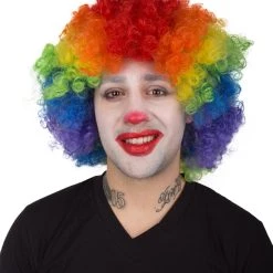 BC Clown Collection | Men's Multi Color Curly Afro Clown Wig