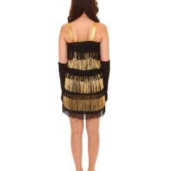 HPO Adult Women's 20's Fringe Flapper Costume | Gold Color Cosplay Costume 12 HPO Adult Women's 20's Fringe Flapper Costume | Gold Color Cosplay Costume