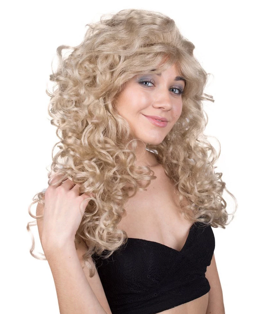 BC Adult Women's Blonde Color Curly Medium Length Trendy Wig 1 BC Adult Women's Blonde Color Curly Medium Length Trendy Wig