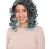 HPO Blue Wicked Witch Womens Wig | Black Sky Horror Cosplay Halloween Wig | Premium Breathable Capless Cap Women's