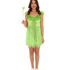 HPO Adult Women's Pretty Fairy Costume | Green Halloween Costume