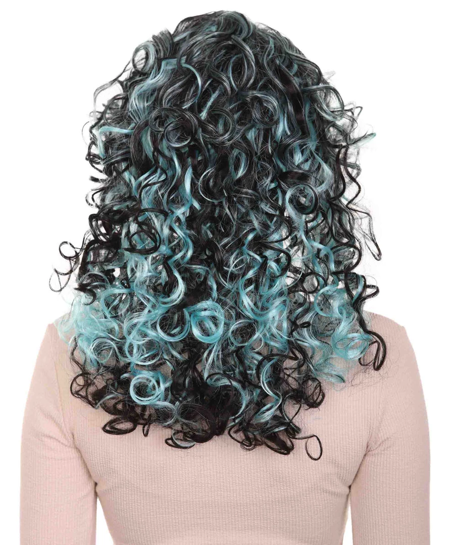 HPO Blue Wicked Witch Womens Wig | Black Sky Horror Cosplay Halloween Wig | Premium Breathable Capless Cap Women's 4 HPO Blue Wicked Witch Womens Wig | Black Sky Horror Cosplay Halloween Wig | Premium Breathable Capless Cap Women's