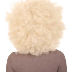 HPO Funky Pop Afro Unisex Wig | Super Size Jumbo Blond Party Wig | Premium Breathable Capless Cap Women's 12 HPO Funky Pop Afro Unisex Wig | Super Size Jumbo Blond Party Wig | Premium Breathable Capless Cap Women's